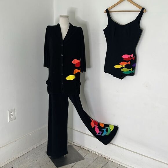Rare Vintage 50s/60s De Weese Terry Cloth Fish Set With Original Swimsuit - Picture 1 of 13